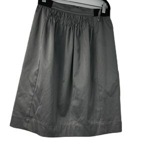 Mizwear woman's gray XS gold zip midi pleated skirt elastic casual classic fun